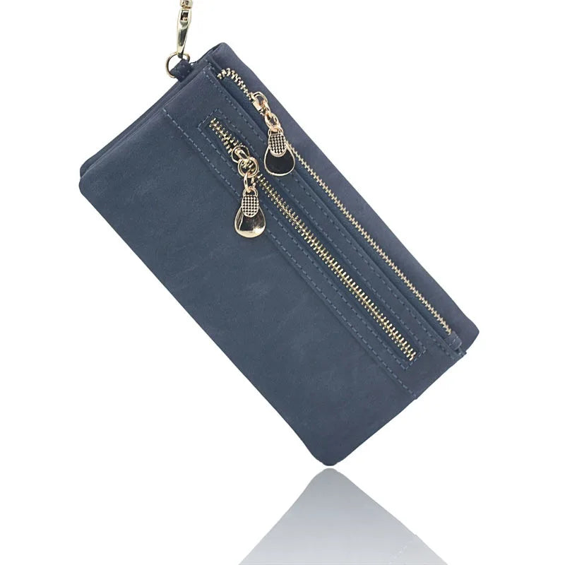 Puou 2020 moda zíper bolsas carteiras femininas envelope longo carteira feminina seção longa carteira de embreagem macio couro do plutônio saco de dinheiro