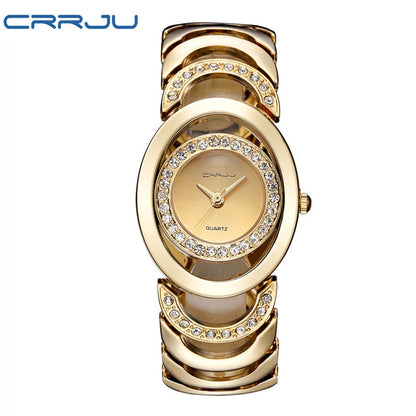 Gold Watch Women Luxury Brand bracelet Ladies Quartz-Watch Gifts For Girl Full Stainless Steel Rhinestone wristwatches whatch - SKILL-SELL