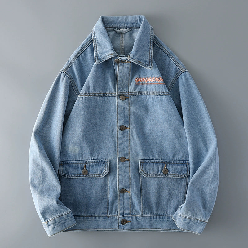 Fashion-Black Spring and Autumn Export Denim Jacket - SKILL-SELL