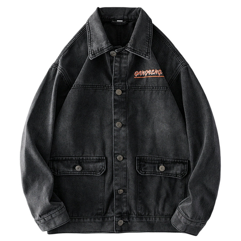 Fashion-Black Spring and Autumn Export Denim Jacket - SKILL-SELL