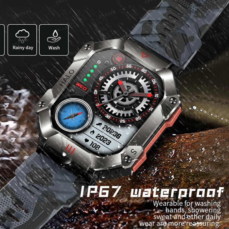 New Military Smart Watch Men IP67 Waterproof 620mAh Battery Ultra Long Standby Compass Bluetooth Call Outdoor Sports Smartwatch - SKILL-SELL