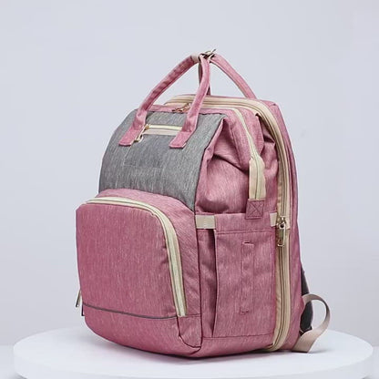 Bolsa de fraldas 3 em 1 com berço dobrável extensível, bolsas de cama de bebê de viagem de grande capacidade para passeio/compras, bolsa portátil.