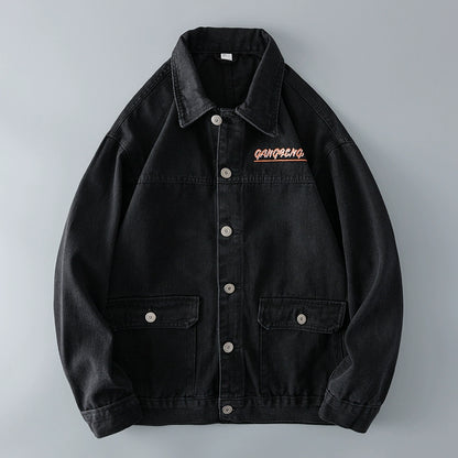 Fashion-Black Spring and Autumn Export Denim Jacket - SKILL-SELL