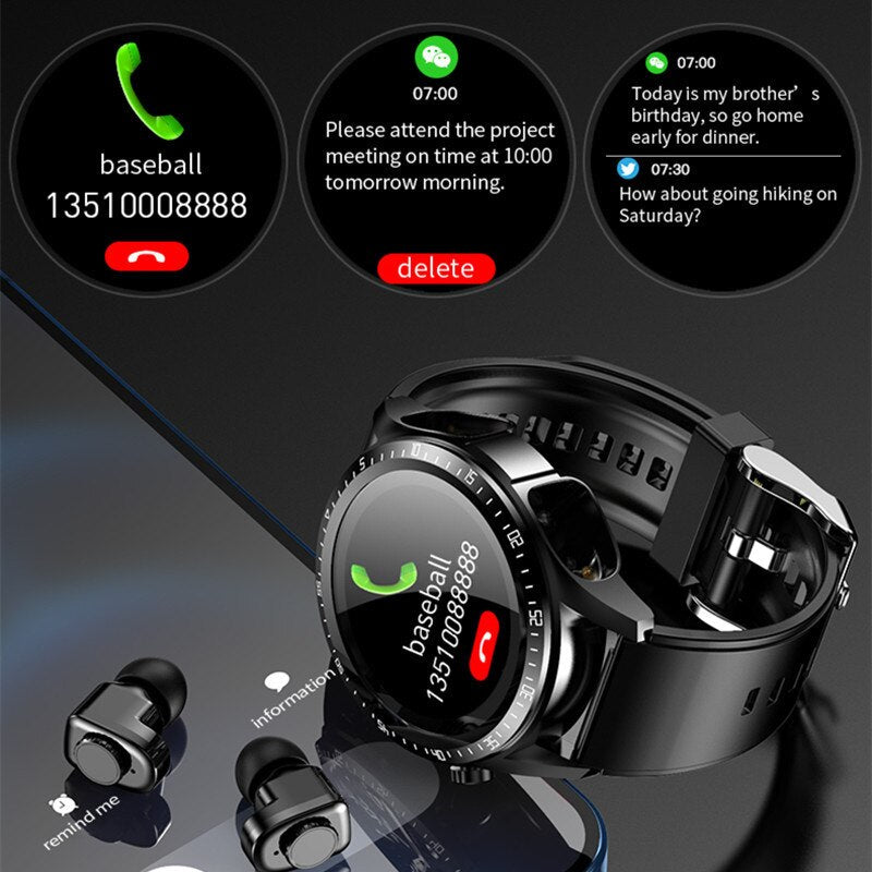 Smart Watch JM03 Bluetooth Headset Earphone TWS Two in One HIFI Stereo Wireless Sports Tracke Music Play Smartwatch Fashion - SKILL-SELL