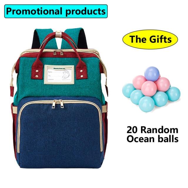 Bolsa de fraldas 3 em 1 com berço dobrável extensível, bolsas de cama de bebê de viagem de grande capacidade para passeio/compras, bolsa portátil. - SKILL-SELL