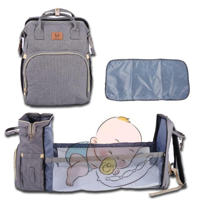 Bolsa de fraldas de bebê mochila X cama e bolsa de fraldas e utensílios. - SKILL-SELL