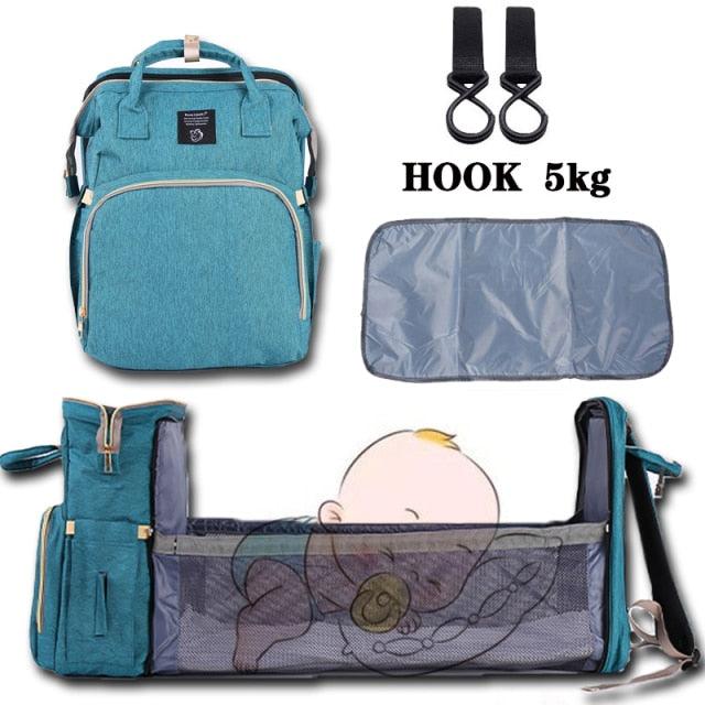 Bolsa de fraldas de bebê mochila X cama e bolsa de fraldas e utensílios. - SKILL-SELL